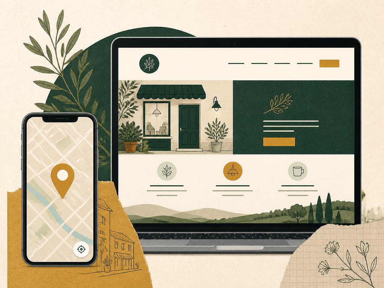 A Google Maps listing being turned into a one-page business website